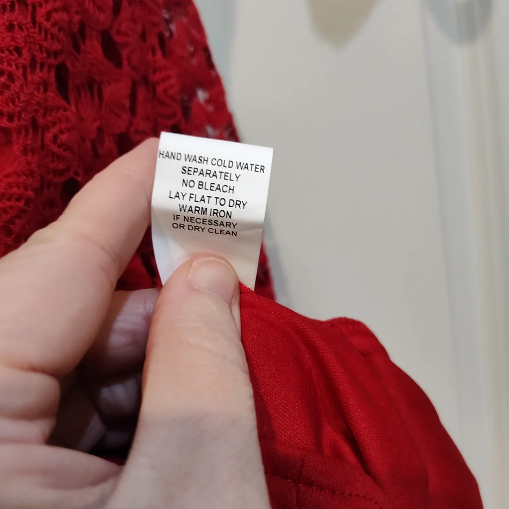 Rabbit Rabbit Rabbit Red Crochet Midi Dress - Picture 5 of 11